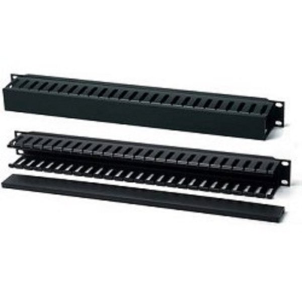 Hyperline CM-2U-PL-COV Кабельный организатор с пластиковыми кольцами и крышкой, 19", 2U