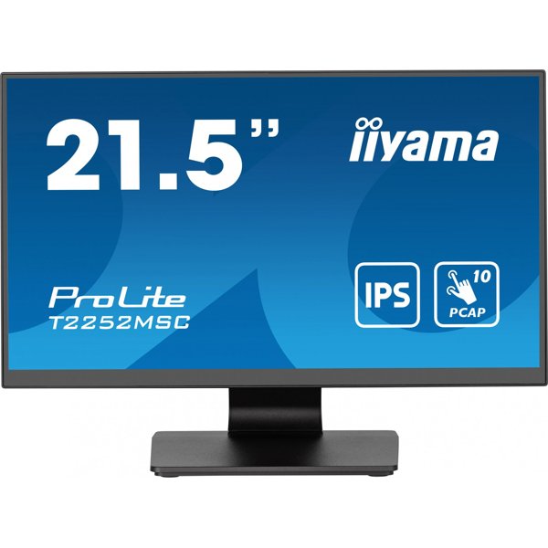 LCD Iiyama 21.5" T2252MSC-B2 TOUCH черный {IPS 1920x1080 60Hz 5ms 250cd HDMI DisplayPort USB M/M}