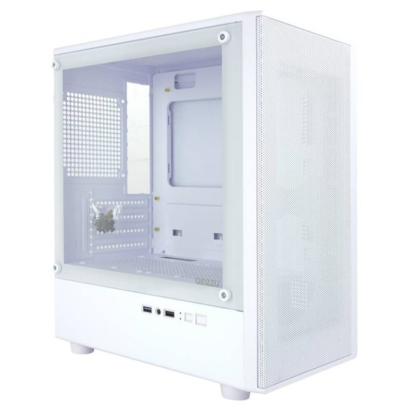 Корпус Ginzzu CL411 mATX передняя панель Сетка белый