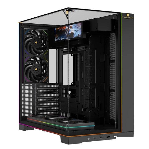 Thermalright Корпус TR-A70 Vision FanUB / Black / TG / TL-UB36R+TL-UB24 PWM Fans / 9.16'' LCD screen / USB TYPE-C / ATX  / TRA70VFUBB
