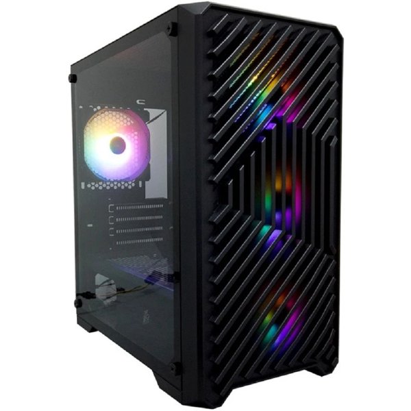 1STPLAYER TRILOBITE T5 Black / mATX, TG / 4x120mm LED fans inc. / T5-BK-4F1