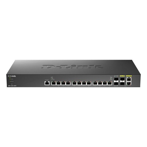 D-Link DXS-1210-16TC/B2A PROJ Управляемый L2+ коммутатор с 12 портами 10GBase-T, 2 портами 10GBase-X SFP+ и 2 комбо-портами 10GBase-T/SFP+