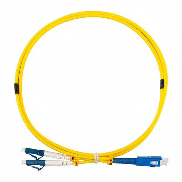 Rexant (50-2114-7) Патч-корд оптический одномодовый (SM) 9/125 OS2 разъемы zip-cord LC/UPC-SC/UPC 3мм Duplex LSZH 7м желтый