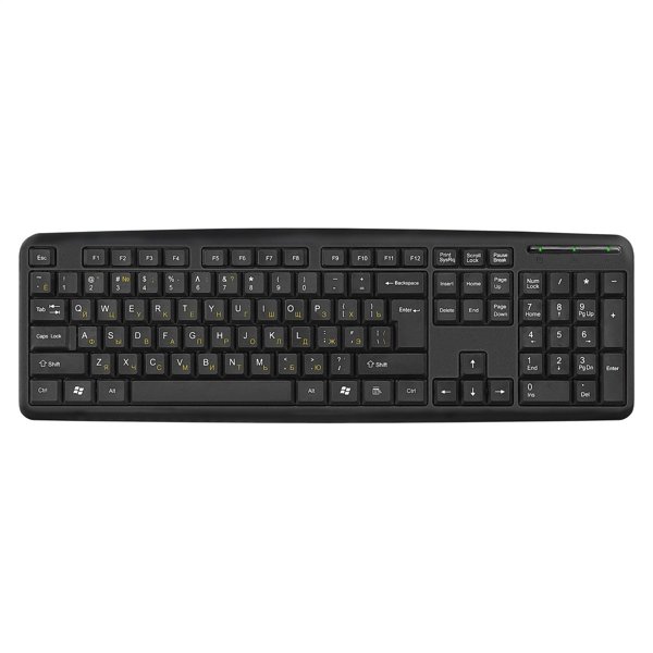 Exegate EX293971RUS Клавиатура ExeGate LY-331S (USB, полноразмерная, влагозащищенная, 104кл., Enter большой, длина кабеля 1,7м, черная, RTL)