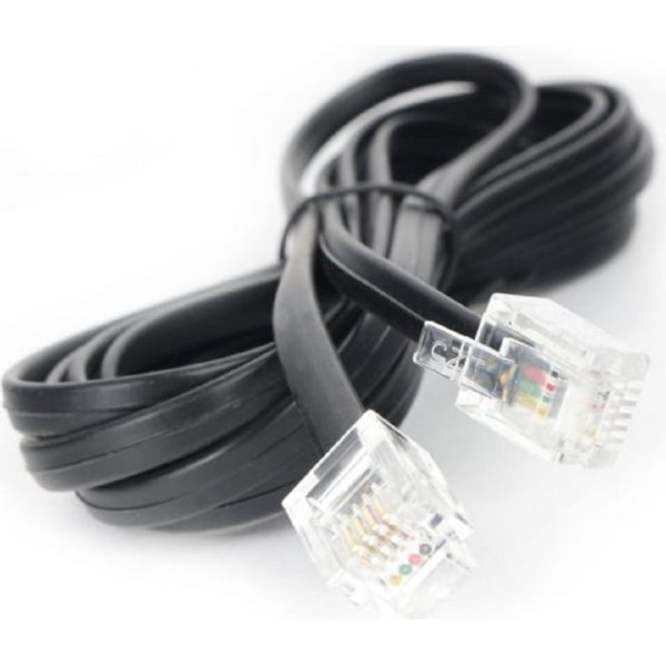 Cablexpert TC6P4C-2M Кабель.телефонный аппарат-розетка 2 м черный