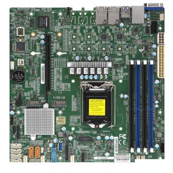 Supermicro MBD-X11SCM-F-(B) OEM {Single socket H4, Dual GbE LAN with Intel i210-AT, 8 SATA3 (6Gbps) via C236; RAID 0, 1, 5, 10}