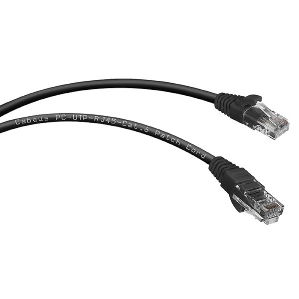 Cabeus PC-UTP-RJ45-Cat.6-1.5m-BK Патч-корд U/UTP, категория 6, 2xRJ45/8p8c, неэкранированный, черный, PVC, 1.5м