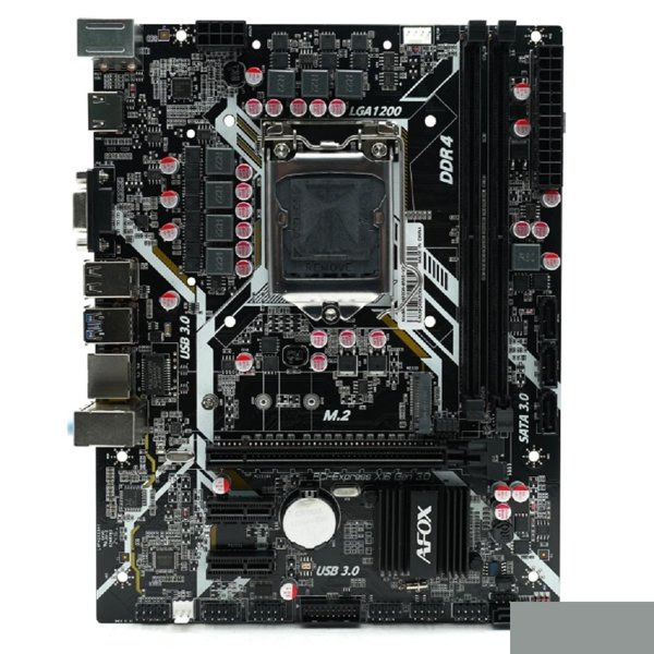 Материнская плата mATX Afox IH410D4-MA5-V4 (LGA1200, B460, 2*DDR4 (3000), PCIe, M.2, 4*SATA 6G, 2*USB 3.2, 2*USB 2.0, HDMI)