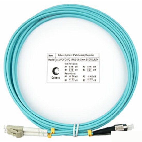 Cabeus FOP-50-LC-FC-3m Шнур оптический duplex LC-FC 50/125 mm OM3 3м LSZH