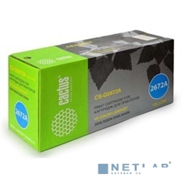 Картридж лазерный Cactus CS-Q2672AR желтый (4000стр.) для HP CLJ 3500/3550/3700