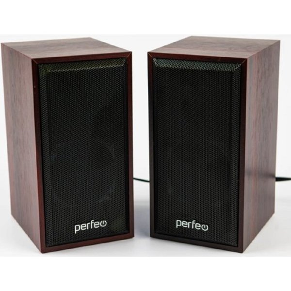 Perfeo колонки "CABINET" 2.0, мощность 2х3 Вт (RMS), махагон, USB