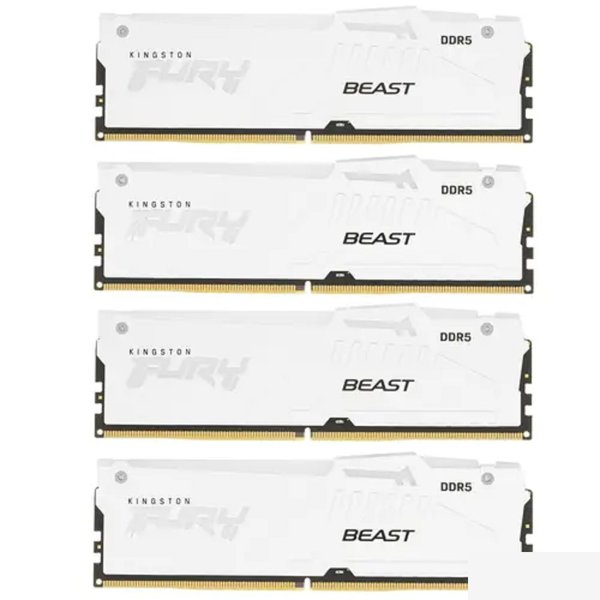 Kingston DDR5 DIMM 64GB 6000MT/s CL40 (Kit of 4) FURY Beast White RGB XMP