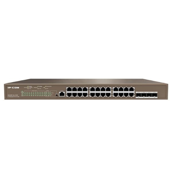 IP-COM G5328P-24-410W L3 Коммутатор PoE управляемый 24-Ports 10/100/1000 Base-T + 4-Ports 1000 Base-X SFP / 24-Ports PoE (PoE бюджет 370W)