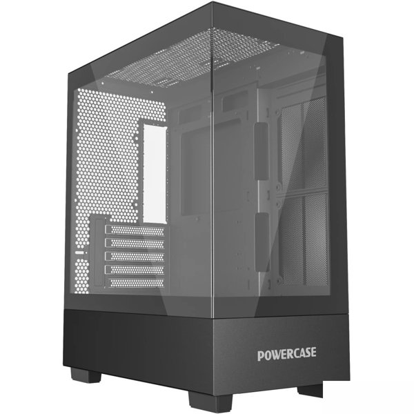 Powercase Vision Micro M, Tempered Glass, чёрный, mATX (CVMMB-L0)