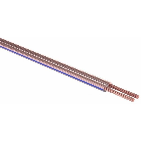 Rexant 01-6208-3-20 Кабель акустический, 2х2.50 мм2, прозрачный BLUELINE, 20 м.