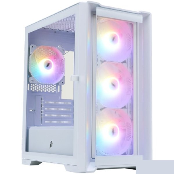 1STPLAYER TRILOBITE T4-G GLASS FRGB White / mATX / 4x120mm FRGB fans / T4-G-WH-4F1-W