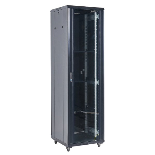 Rexant (04-3766-212) Напольный шкаф 19" 37U 600х600х1832 (ШхГхВ), дверь стекло, металлическая задняя дверь, боковые съемные стенки, RAL 9005