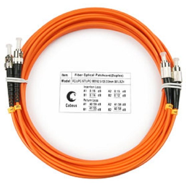 Cabeus FOP-62-FC-ST-5m Шнур оптический duplex FC-ST 62,5/125 mm 5м LSZH