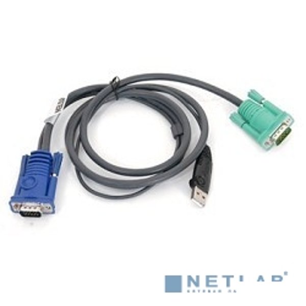 ATEN 2L-5203U Кабель KVM  USB(тип А Male)+HDB15(Male) <->  SPHD15(Male) 3,0м., черный.