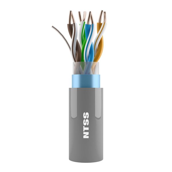 NTSS Кабель витая пара NTSS F/UTP 5e 4 пары одножильный 24AWG медь 305м внутренний нг(А)-HF (LSZH) серый NTSS-IN-FUTP4-5e-LSZH-GY