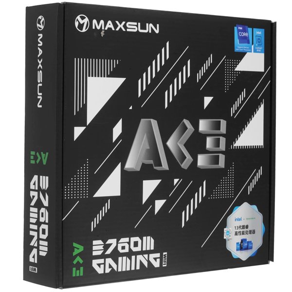 MAXSUN MS-B760M Gaming WIFI ACE (Socket 1700, mATX, 2*DDR5, VGA/HDMI, 3*SATA3, 2*M.2, 1xPCI-E x16 /1xPCI-E x4, 2*USB 2.0, 4*USB 3.2 GEN1, LAN 1*1G, Bluetooth, Wi-Fi 802.11ax, RTL)