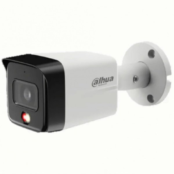 DAHUA DH-IPC-HFW1839TCP-A-IL-0280B-S6 Уличная цилиндрическая IP-видеокамера SmartDualLight 8Мп, 1/2.7” CMOS, объектив 2.8мм, обнаружение людей, микрофон, ИК 30м, LED 30м, IP67, металл/пластик