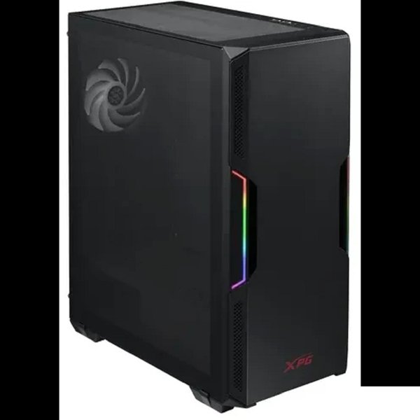 XPG STARKER BLACK (STARKER-BKCWW) (Midi-Tower, черный, TG, 120mm ARGB fan + 120mm fan)