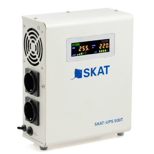 ИБП Бастион SKAT-UPS 555T {Line-Interactive 220В, 555ВА/300Вт, чистый синус, БЕЗ АКБ: внутрь 1х26/40Ач или внешняя 1х40-100Ач, ток заряда: 5/10 А} (4545)