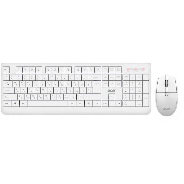 Acer OCC401 [ZL.ACCCC.017] Комплект (клавиатура + мышь) white (USB, 1600dpi, multimedia)беспроводной