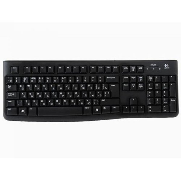 920-002522 Logitech Клавиатура K120 Black USB оригинальная заводская гравировка RU/LAT