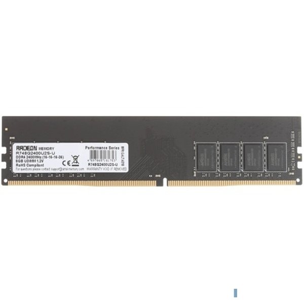 AMD DDR4 DIMM 8GB R748G2400U2S-U PC4-19200, 2400MHz