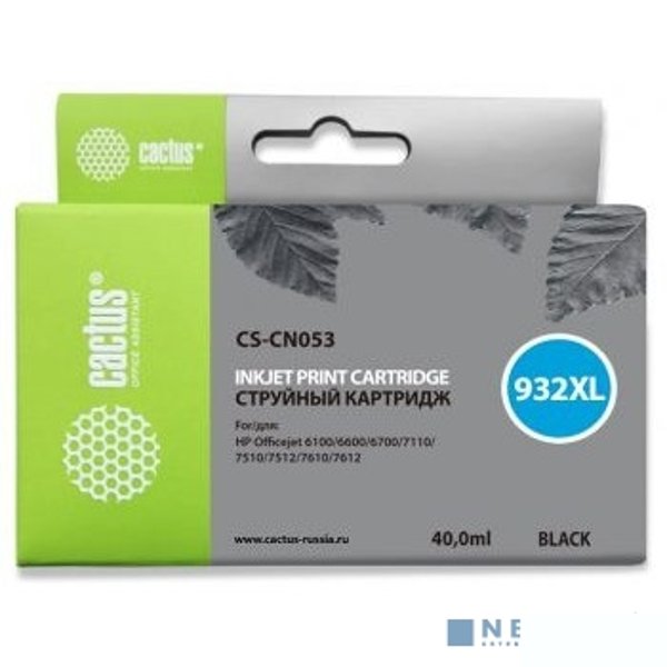 Cactus CN053/№932  Картридж для HP DJ 6600, черный (40мл)