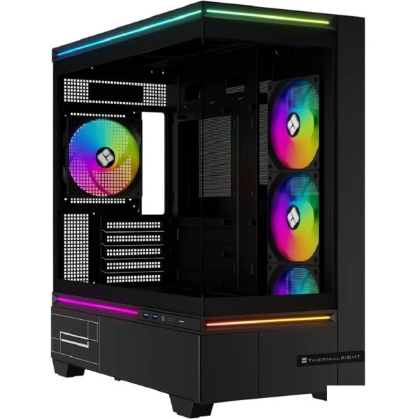 Thermalright Корпус M10 Black FAN4-C / TG / 4x120mm ARGB PWM Fans / USB TYPE-C / mATX  / TRTLM10BF4C