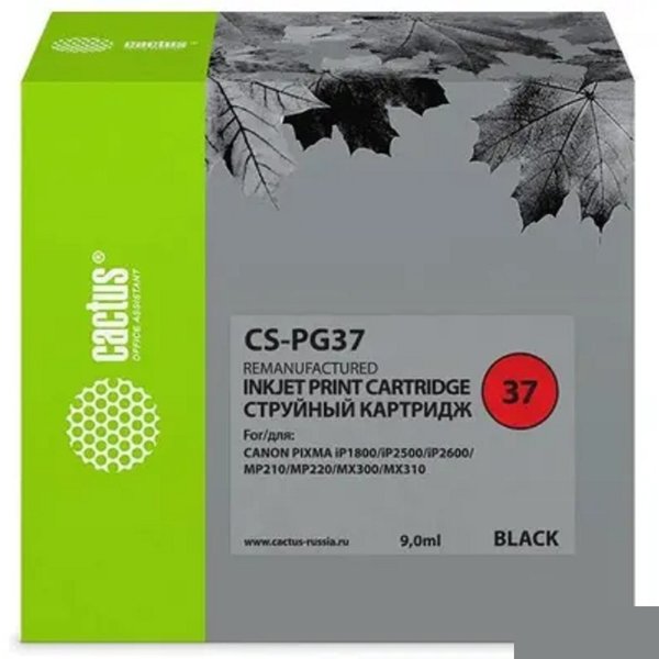 CACTUS PG37 Картридж CS-PG37 для Canon PIXMA iP1800/iP2500/iP2600, MP210/220, MX300/310