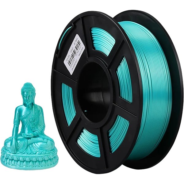 Филамент NVPRINT Silk PLA+ Green для 3D печати диаметр 1.75мм  длина 330 метров  масса 1 кг
