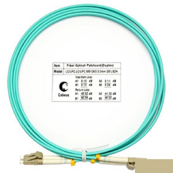 Cabeus FOP-50-LC-LC-2m Шнур оптический duplex LC-LC 50/125 mm OM3 2м LSZH