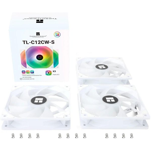 Thermalright Комплект вентиляторов (3 шт.) TL-C12CW-S (Pack of 3) / ARGB / 120mm PWM / TRTLC12CWS.3P