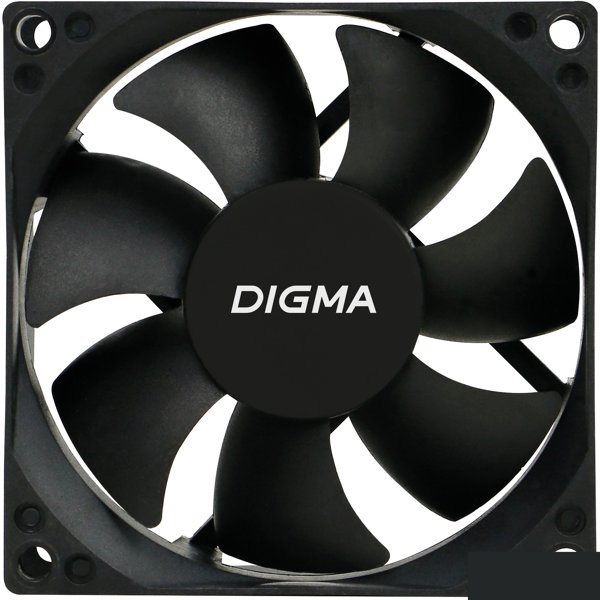 Вентилятор Digma DFan-80 80мм черный 3-pin 4-pin (Molex)  Ret