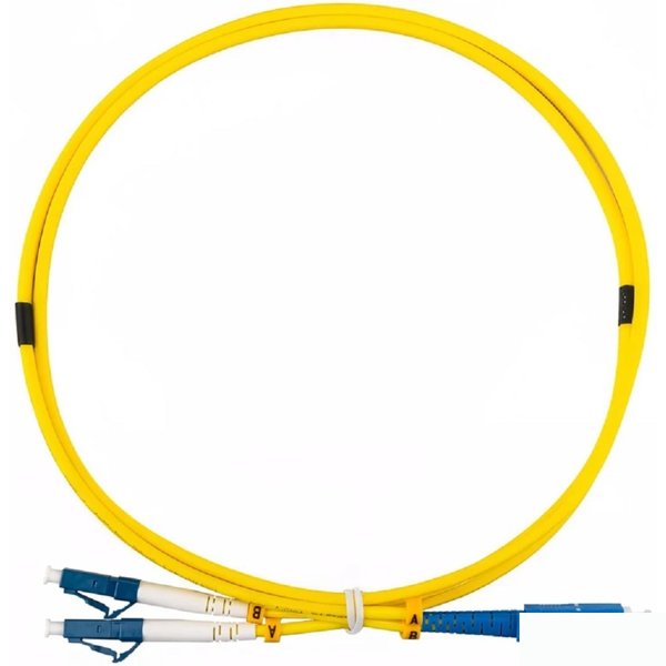 Rexant (50-2114-1) Патч-корд оптический одномодовый (SM) 9/125 OS2 разъемы zip-cord LC/UPC-SC/UPC 3мм Duplex LSZH 1м желтый