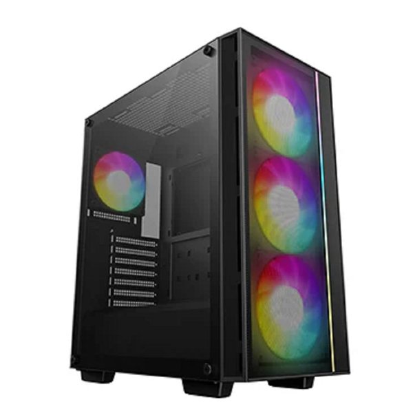Deepcool MATREXX 55 MESH V4 без БП, боковое окно (закаленное стекло), 3xARGB LED 140мм вентилятора спереди, 1xARGB LED 120мм вентилятор сзади, черный, ATX