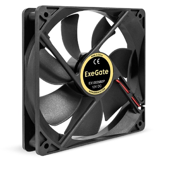 Exegate EX295242RUS Вентилятор 12В DC ExeGate EX12025B2P (120x120x25 мм, 2-Ball (двойной шарикоподшипник), 2pin, 1550RPM, 25dBA)