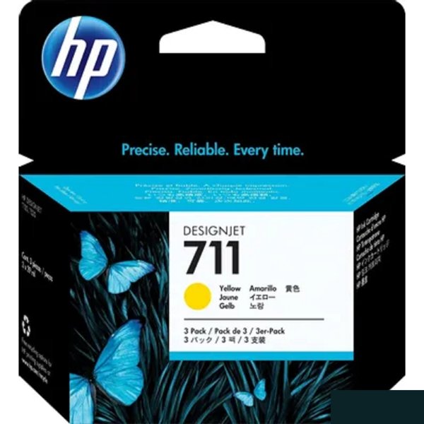 HP CZ136A Картридж №711, Yellow {Designjet T120/T520, Yellow (29ml 3 - pack)}