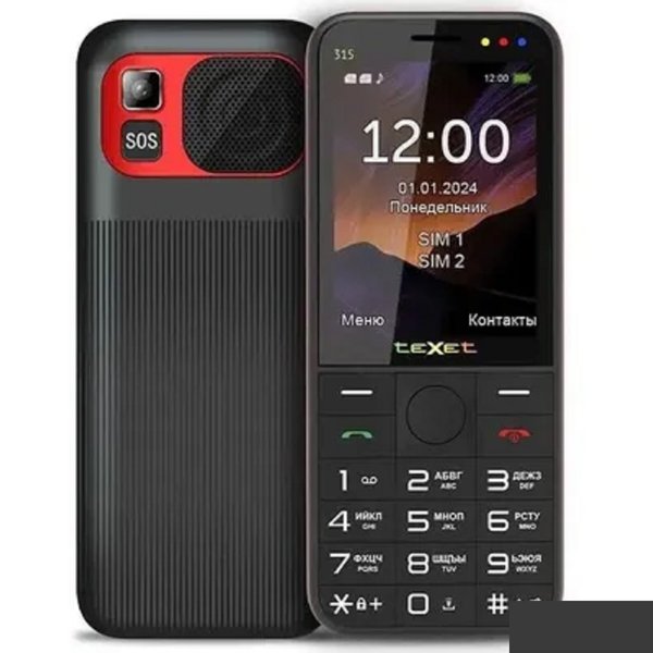 TEXET TM-315 цвет черный-красный