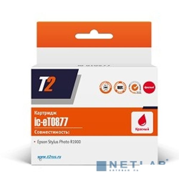 T2 C13T087740 Картридж T2 (IC-ET0877) для Epson Stylus Photo R1900, красный, с чипом