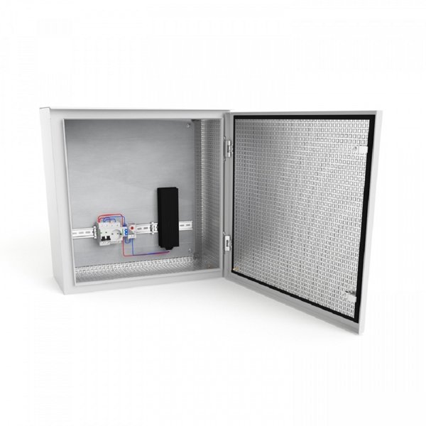 NTSS Шкаф настенный климатический NTSS WT 15U (ШхВхГ) 600x770x500 мм, 4 профиля 19, с обогревом 150W, IP55, серый RAL 7035 NTSS-WT15U6050H150IP55