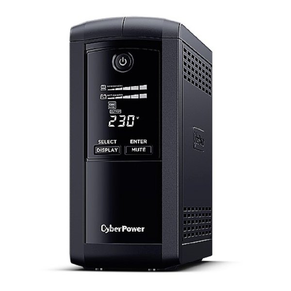 ИБП CyberPower VP1000ELCD {Line-Interactive, Tower, 1000VA/550W USB/RS-232/RJ11/45  (4 EURO), 12В/9 Ач х 1}