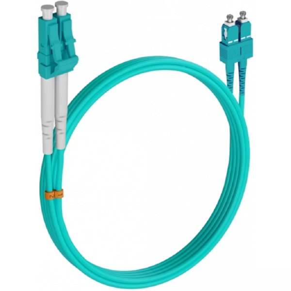 Rexant (50-2514-1) Патч-корд оптический многомодовый (MM) 50/125 OM3 разъемы zip-cord LC/UPC-SC/UPC 3мм Duplex LSZH 1м