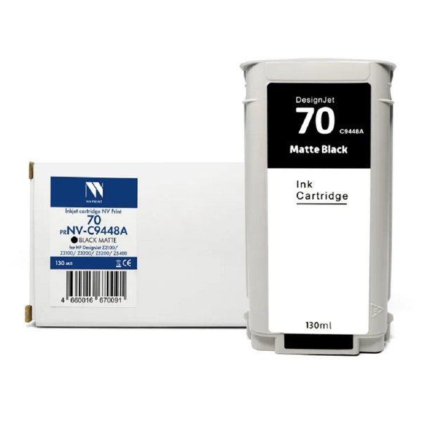 Струйный картридж NVP 70 (NV-C9448A) Black Matte для HP DesignJet Z2100/Z3100/Z3200/Z5200/Z5400 (130 мл) совместимый