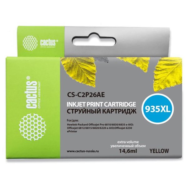 Cactus C2P26AE Картридж №935XL для HP DJ Pro 6230/6830 желтый