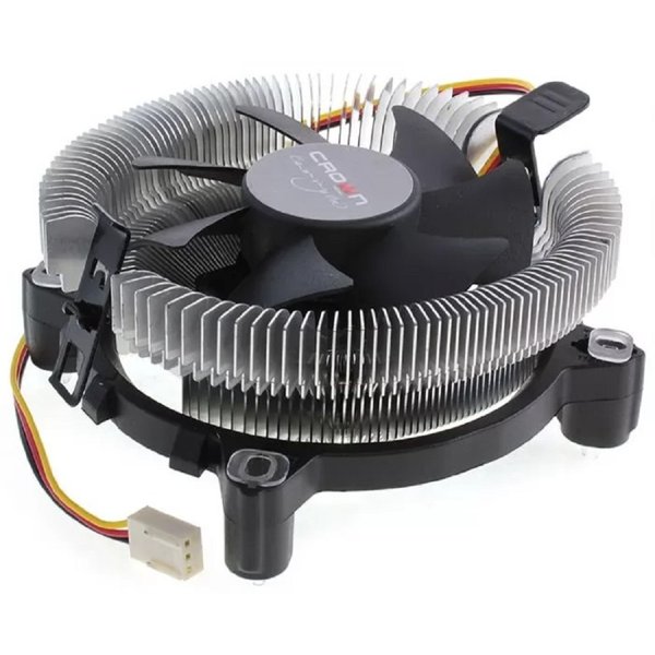 CROWN Кулер для процессора CM-80 v2 (Для Intel + 1700 и AMD, TDP до 65 Ватт, коннектор 3 pin, Низкая посадка радиатора , Гидродинамический подшипник, Размер: 115*103*42 мм)